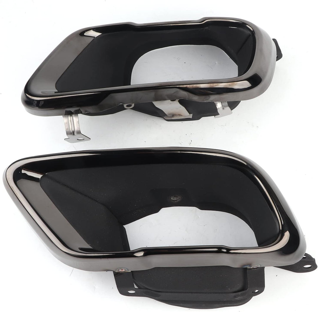 Qiilu Paar Chrom Schwarz Auspuffblenden Set Endrohrblende Fit für X5 G05 M Sport 2019+ O2d264