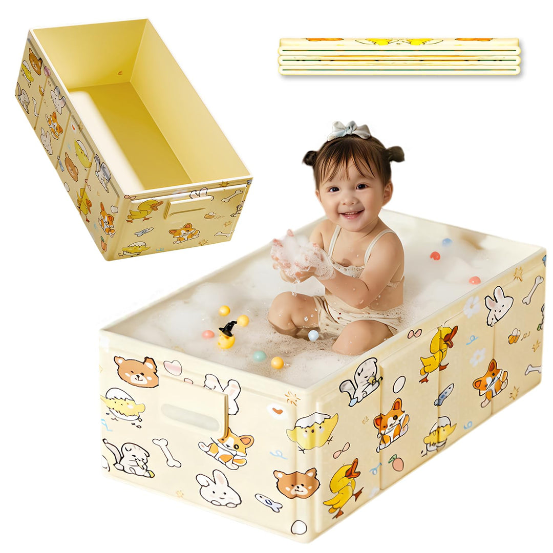 Tragbare Babybadewanne, Faltbare Badewanne, Kleinkindbadewanne mit Ablaufstopfen, für Reisen im Frei