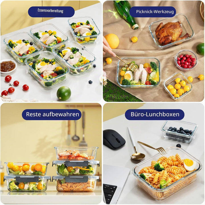MFY 5 Packungen mit 36-Unzen-glasbehälter mit deckel, frischhaltedosen mit deckel, Meal Prep Boxen G