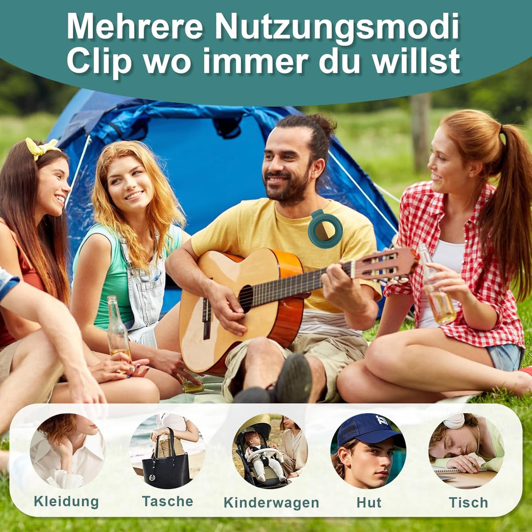 Small Clip Fan,Portable Silent Mini Bladeless Fan Clip On,Tragbarer Clip Ventilator,3 Geschwindigkei