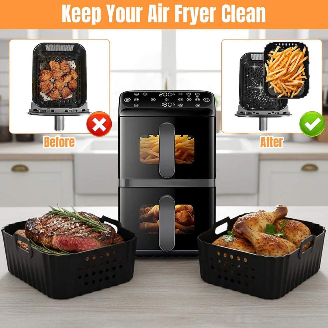 Airfryer Silikonform Heissluftfritteuse Zubehör für Philips Airfryer 4000 Series Stacked Dual Basket