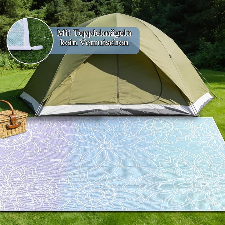 Wetterfest Wendbarer Outdoor Teppich (Bläulich-Violett, 180 x 270 cm) Bläulich-violett 180 x 270 cm,