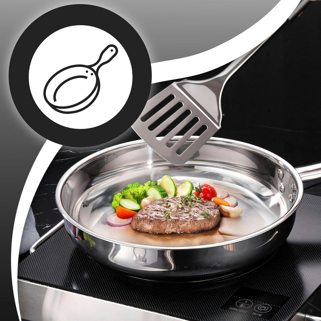 Retoo Topf und Pfannenset Induktion 15-teilig Kochtopf Set mit Deckel, 3 Schöpfkellen, Pfanne, Topfs