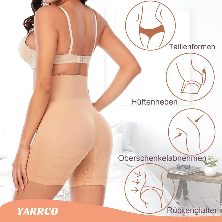YARRCO Bauchweg Unterhose Damen Shapewear Miederhose Hohe Taille Body Shaper Unterwäsche Nahtlose Mi