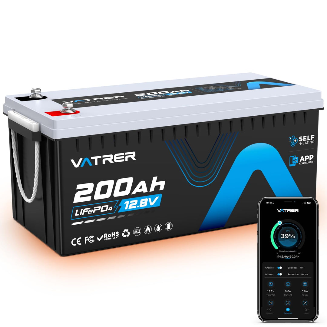 12V 200AH Selbsterwärmung LiFePO4 Lithium-Batterie mit 200A BMS über 5000 Mal Tiefzyklus -20℃ Tiefte