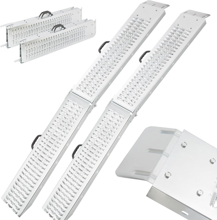 Arebos 2 x Auffahrrampe 400 kg | Laderampe faltbar | galvanisierter Stahl 180x22,5x4,5 cm | Verlader