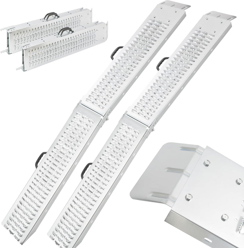 Arebos 2 x Auffahrrampe 400 kg | Laderampe faltbar | galvanisierter Stahl 180x22,5x4,5 cm | Verlader