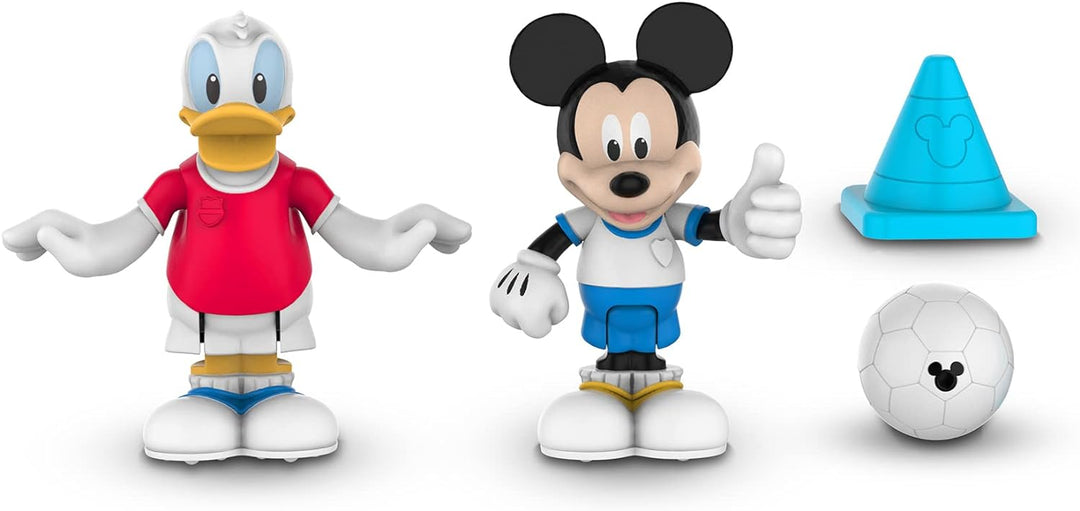 Mickey, 2 bewegliche Figuren, 7,5 cm, mit Zubehör, Fussballspielzeug, für Kinder ab 3 Jahren, McC042