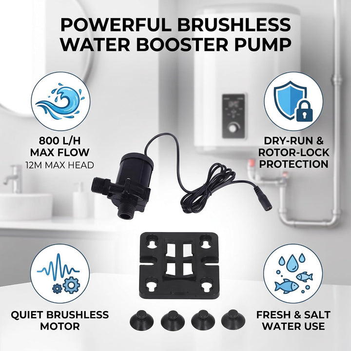 Brushless Tauchpumpe, DC 12V Druckwasserpumpe Ultra Leise, 700L/H, für Aquarium Brunnen Steingarten