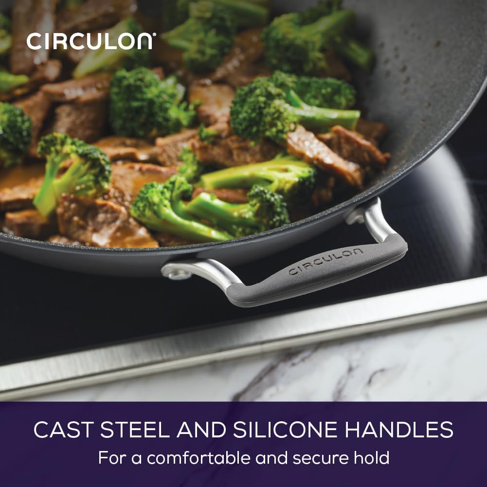 Circulon Scratch Defense Wok Antihaft 36cm – Induktionsgeeigneter Wok mit extremer Antihaftbeschicht