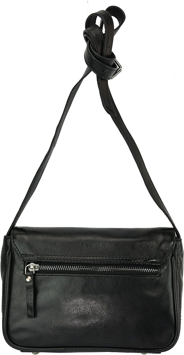 Gräs|chen Fräulein Annika Umhängetasche Leder 25 cm Schwarz, Schwarz