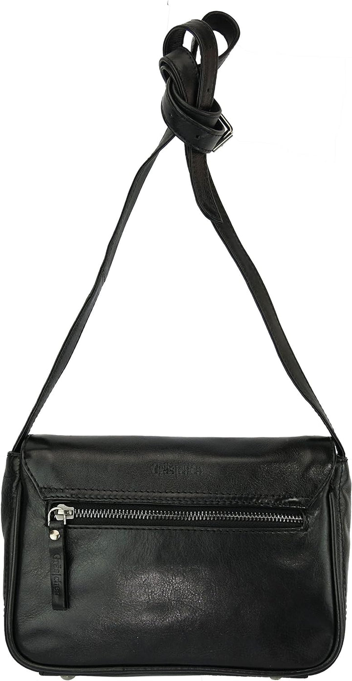 Gräs|chen Fräulein Annika Umhängetasche Leder 25 cm Schwarz, Schwarz