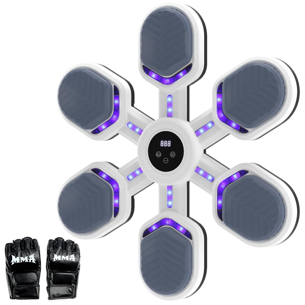 MusicBoxingMachine – Musik-Box-Trainer mit 9 Modi & 9 Geschwindigkeitsstufen, LED-Punching-Zielwand,