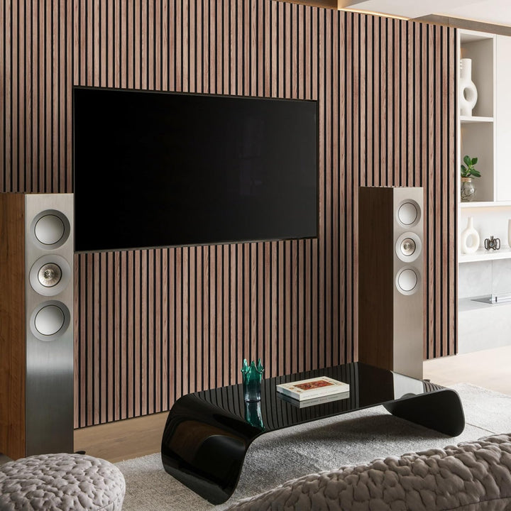Akustikpaneele Selbstklebend 2er Set 100x52cm, Schalldämmung Echoreduzierung Wandpaneele aus Holzf