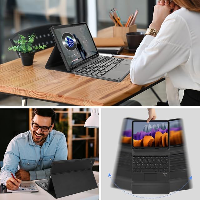 SOPPY Tastaturhülle mit Touchpad für Samsung GalaxyTab S6 Lite 10,4 Zoll 2020/2022(SM-P610/P615/P613