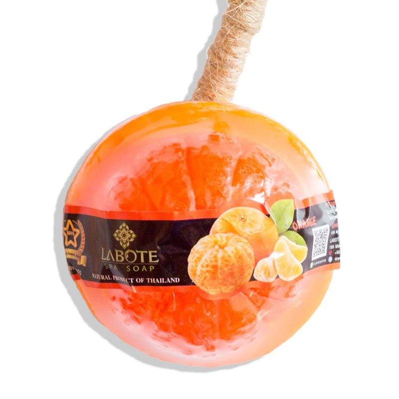 LABOTE Handgemachte thailändische Bio Naturseife Orange mit typischem Duft, 5 Stück, Orange