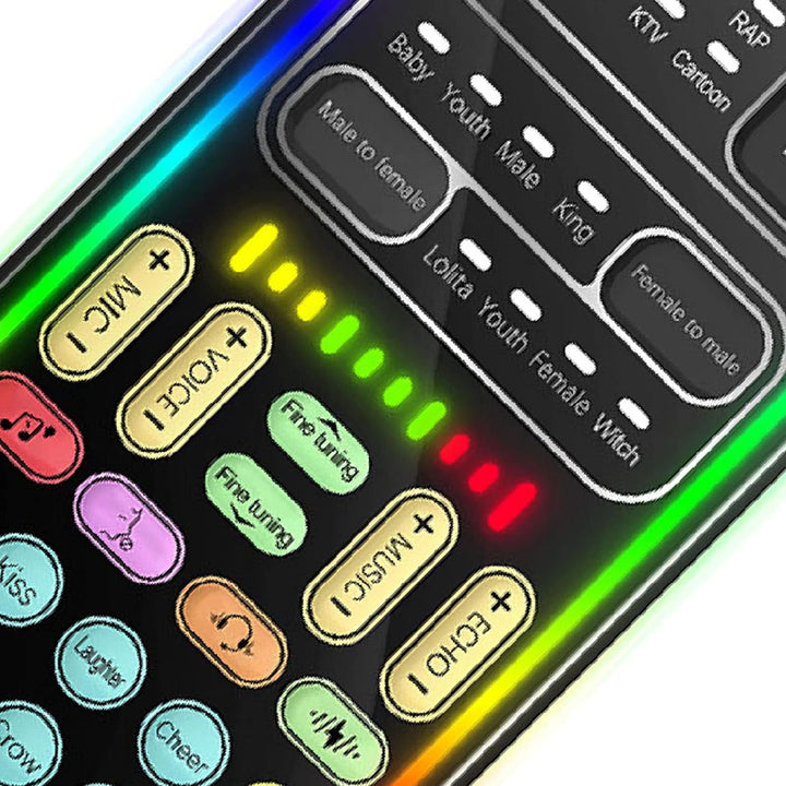 Tragbarer Sprachwechsler, Tragbarer Bluetooth-Sprachverzerrer mit 8 Soundeffekten, LED-Leuchten, Spr