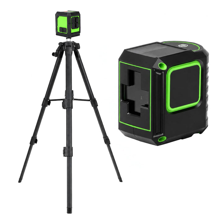 Kreuzlinienlaser mit Stativ, Laser Wasserwaage, Grün Kreuzlaser 360° Selbstnivellierend Linienlaser
