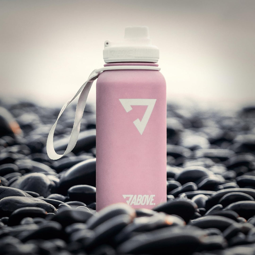 ABOVE. Trinkflasche Edelstahl 1L I Gratis Trinkverschluss I BPA-FREI I Thermosflasche hält bis zu 12