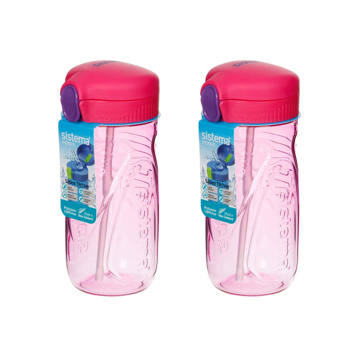 Sistema Quick Flip Fläschchen, 520 ml, Rosa, 2 Stück