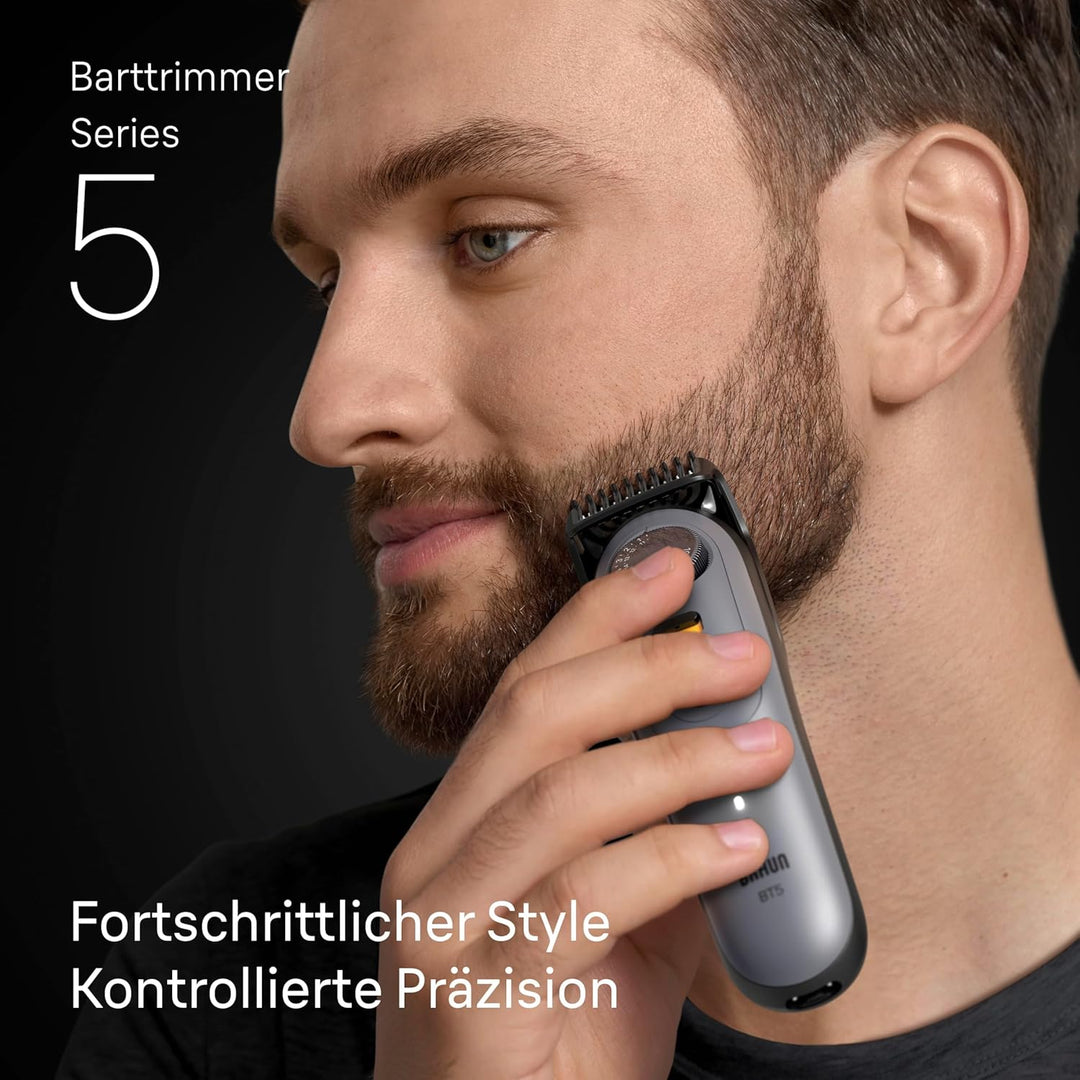 Braun Barttrimmer Series 5, Elektrischer Bartschneider Herren mit 5 Zubehörteile, Ultrascharfe Kling