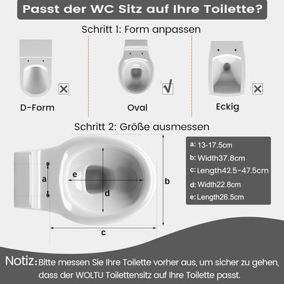 WOLTU Toilettendeckel mit Absenkautomatik, WC Sitz O Form MDF, Klodeckel mit Motiv, Klobrille Toilet