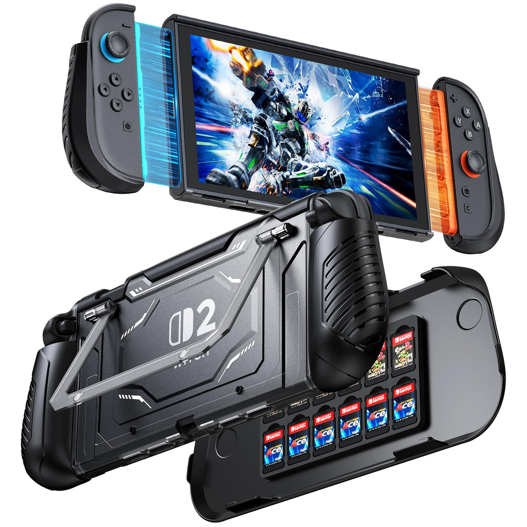 FYOUNG Andockbare Schutzhülle für Nintendo Switch 2, [Schutz in Militärqualität] Abnehmbare Ergonomi
