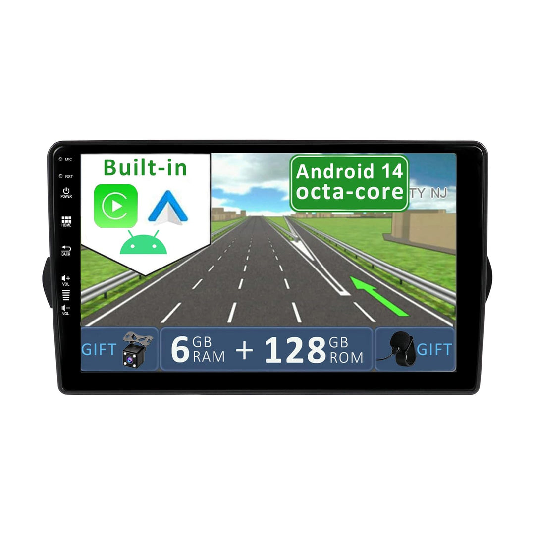 [6GB+128GB] Android 14 Autoradio für FIAT Tipo Aegea Egea(2015-2017)-2 Din-[Integriertes Wireless Ca