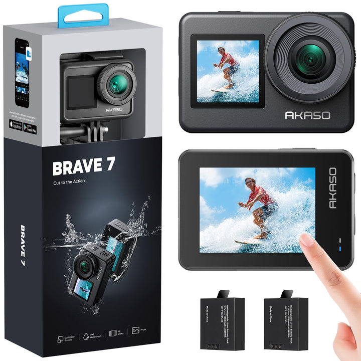 AKASO Action Cam 4K 20MP WiFi Unterwasserkamera IPX8 Wasserdicht Action Kamera EIS 2.0 mit Touchscre