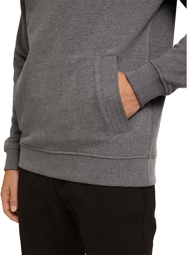 TOM TAILOR Herren Sweatshirt mit Stehkragen S 15704 - Anthracite Melange, S 15704 - Anthracite Melan
