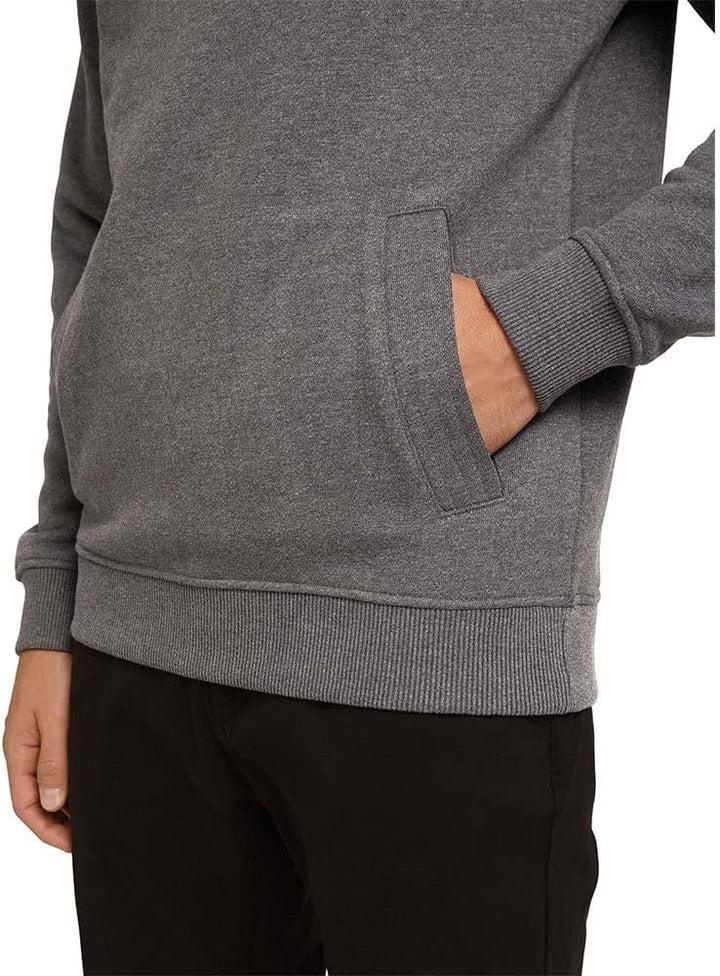 TOM TAILOR Herren Sweatshirt mit Stehkragen S 15704 - Anthracite Melange, S 15704 - Anthracite Melan