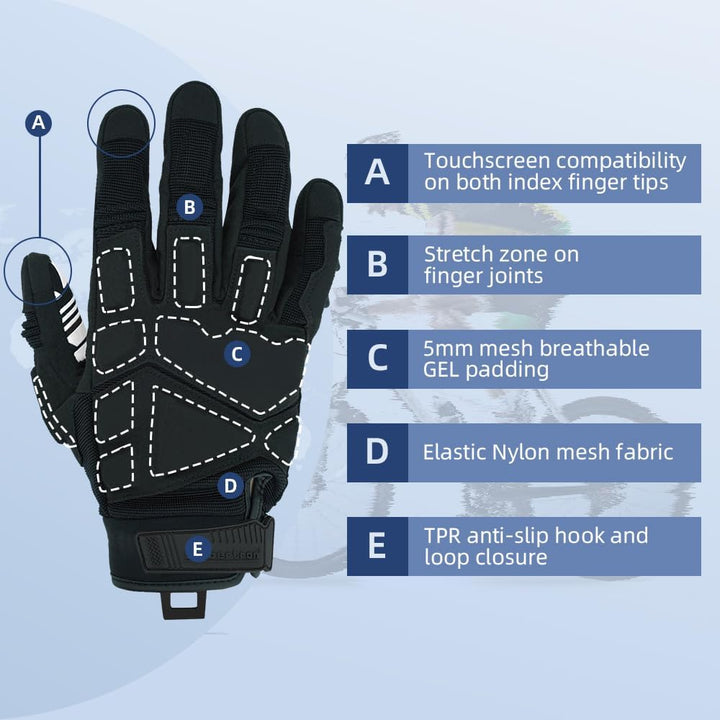 Seibertron SPS Series Motorrad Handschuhe Touchscreen – Motocross, BMX, ATV, MTB Fahrrad Handschuhe