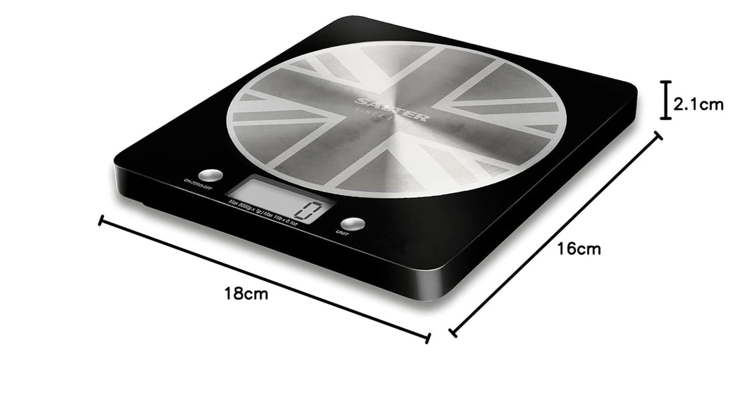 Salter Digital Kitchen Weighing Scales –Stylish Slim Design Electronic Cooking Scale for Home + Kitc