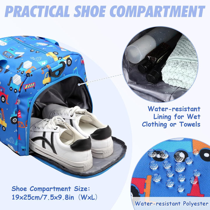 Kinder Reisetasche, Kasgo Duffle Bag für Kinder Jungen Mädchen Wasserabweisend Duffel Sport Carry On