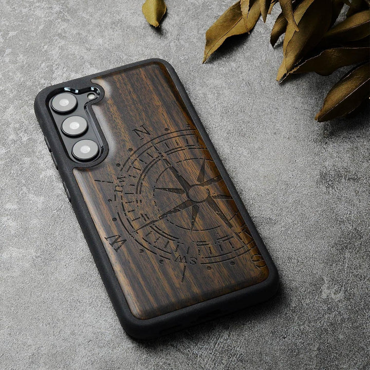 Carveit Handyhülle für Galaxy S23 Plus Case [Holz und TPU Silikon Hybrid hülle] Stossfeste Stossstan