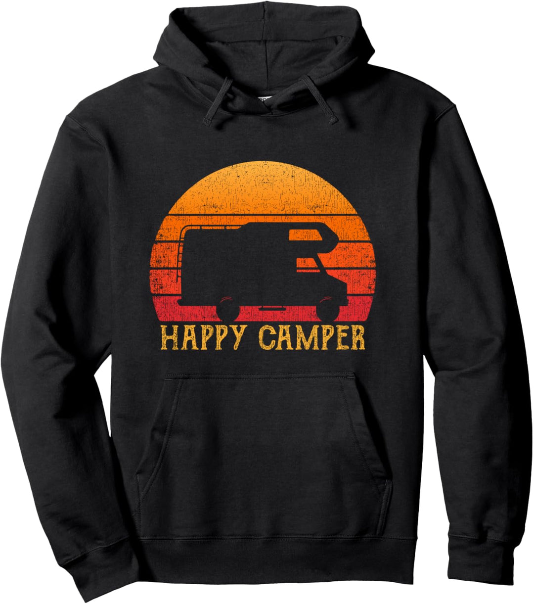Vintage Happy Camper Wohnmobil Camping Männer Frauen Retro Pullover Hoodie