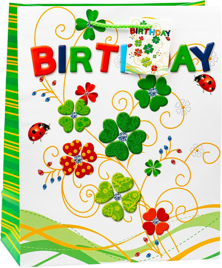 TSI Geschenktüten HAPPY BIRTHDAY, 12er Packung, Grösse: Gross (HxBxT 32 x 26 x 13,5 cm), Art. Nr. 83