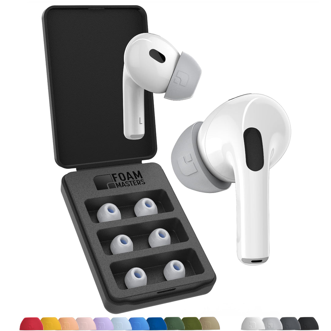 Foam Masters Ohrstöpsel aus Memory-Schaum für AirPods Pro 1. und 2. Generation, 3 Paar, 4.0, bequem,