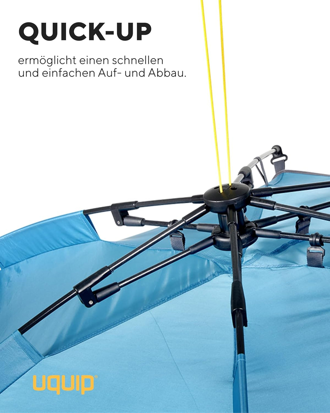 Uquip Strandmuschel Speedy Petrol I 150 x 115 x 200 cm I UPF 50+ Strandzelt zum Schutz vor Sonne, Wi