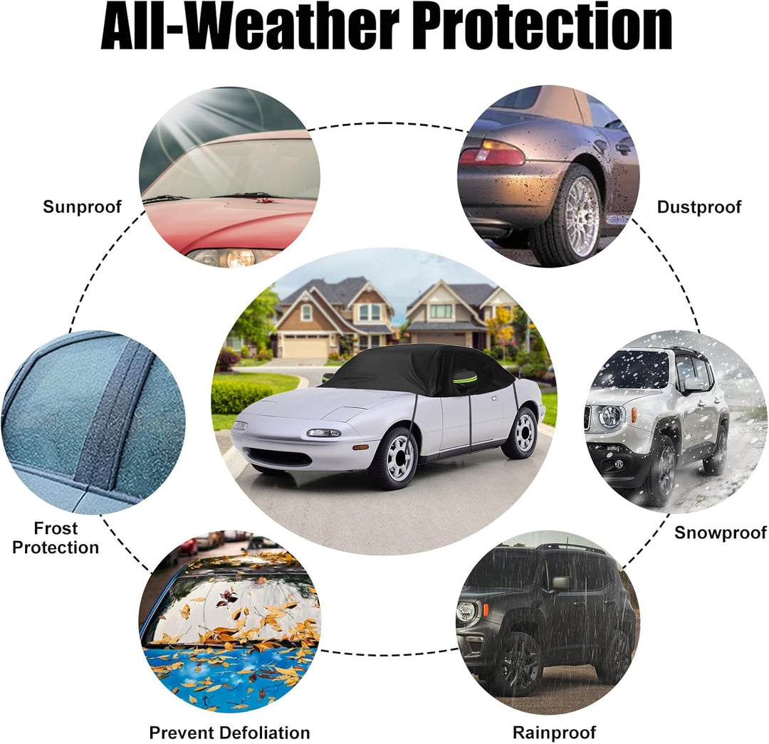 Halbe Autoabdeckung Ersatz für Mazda MX-5 Miata MK3 NC 2005-2015, Dachschutz-Autoabdeckung Wasserdic