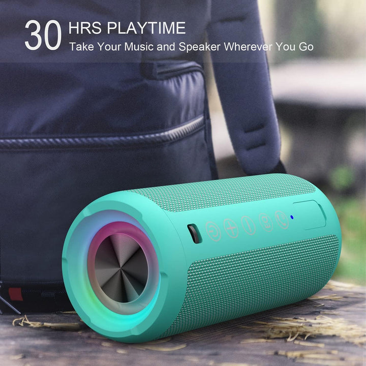 Ortizan Bluetooth Lautsprecher, Bleutooth Box mit LED-Licht, Tragbarer Mini Musikbox mit Freisprechf
