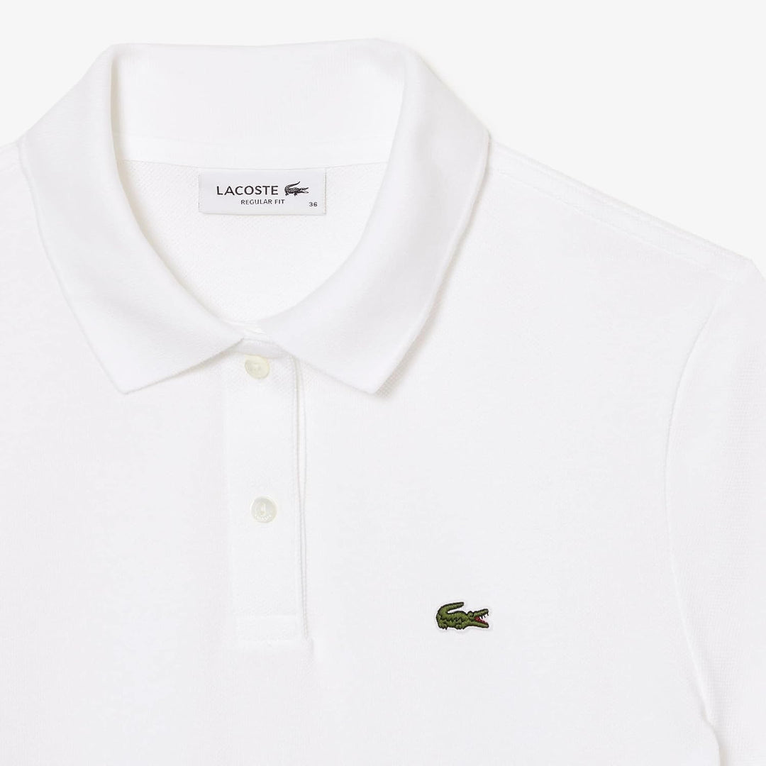 Lacoste Damen Polo-Shirt Kurzarm PF7839, Frauen Polo-Hemd,2 Knopf,Regular Fit 40 Blanc, 40 Blanc