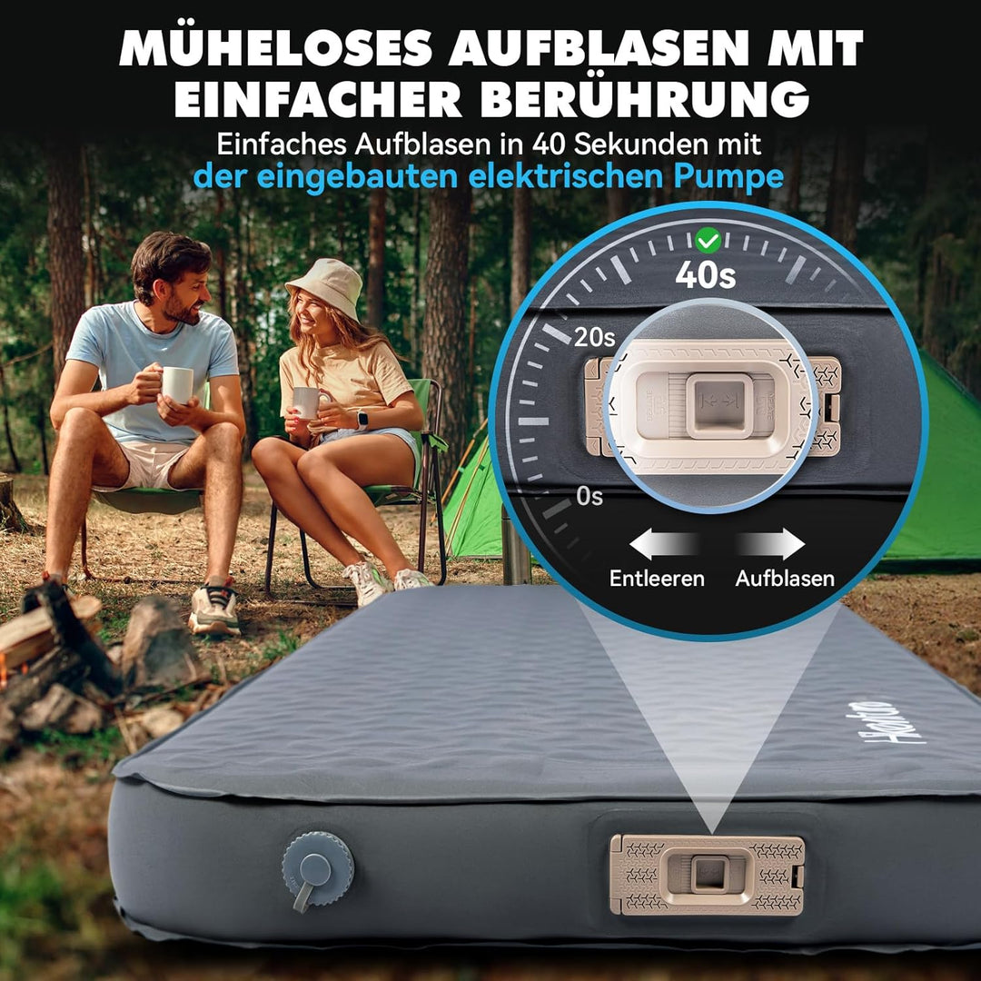 HIKENTURE Isomatte Selbstaufblasend mit Eingebauter Elektropumpe, 10CM Dicke Camping Matratze aus Sc