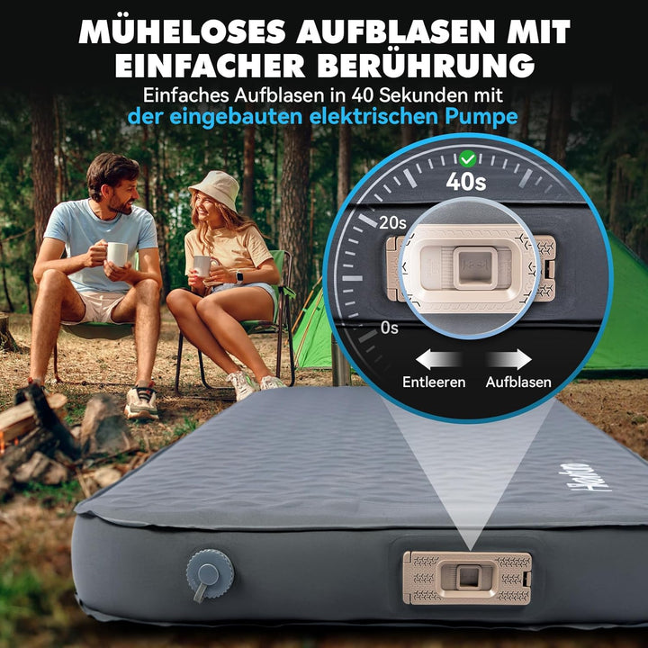 HIKENTURE Isomatte Selbstaufblasend mit Eingebauter Elektropumpe, 10CM Dicke Camping Matratze aus Sc