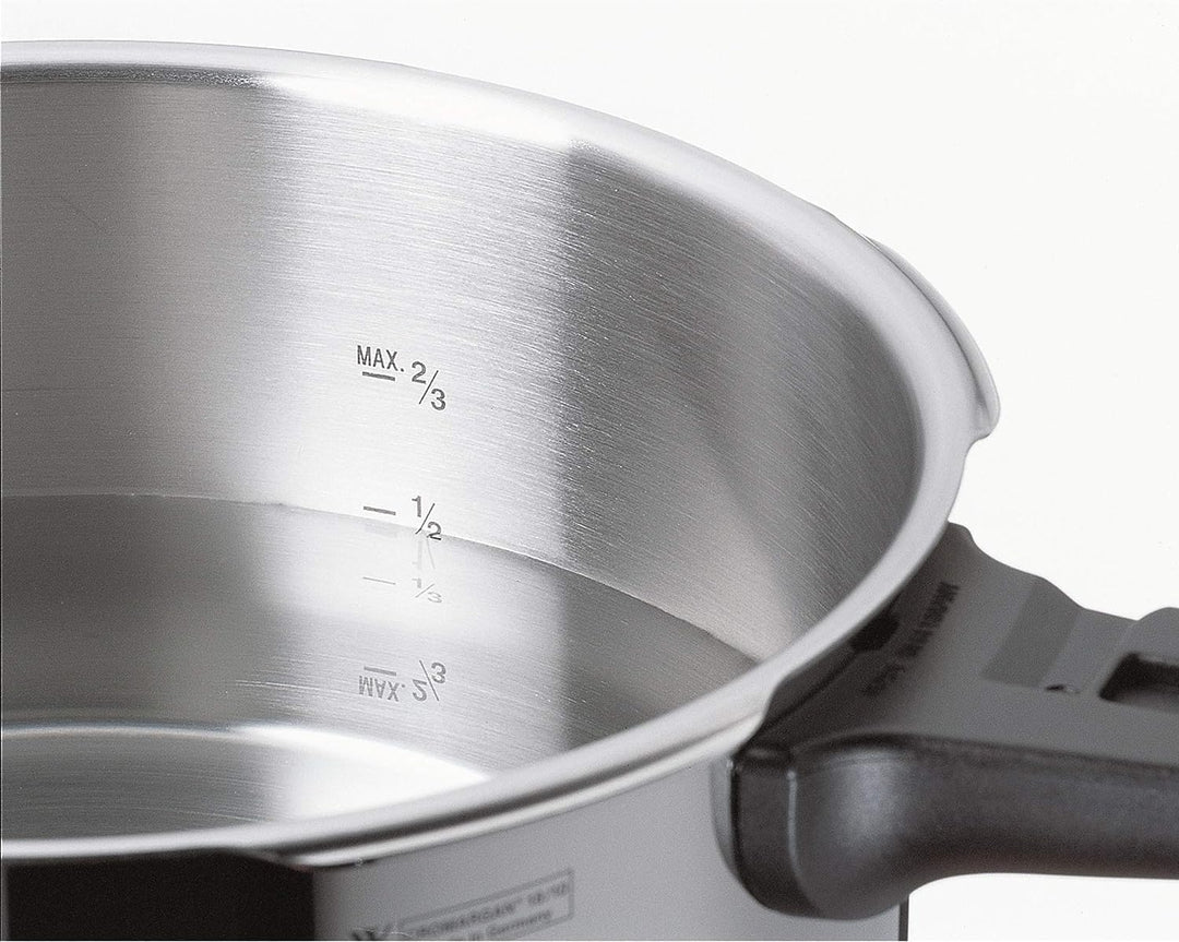 WMF Perfect Plus Schnellkochtopf Induktion 4,5l, Dampfkochtopf, Cromargan Edelstahl poliert, 2 Kochs