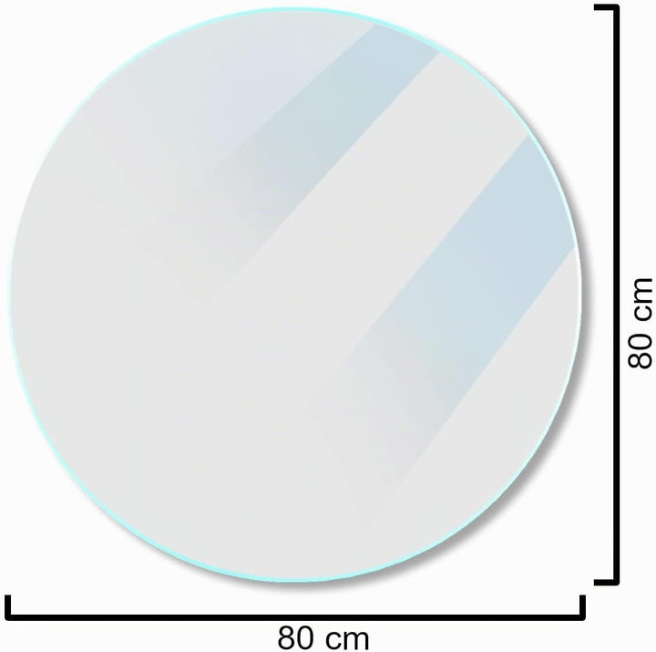 Euro Tische Glasplatte für Kaminofen rund - Glasscheibe mit 6mm ESG Sicherheitsglas - perfekt geeign