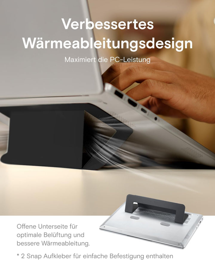 MOFT Invisible Airflow Laptopständer, mit Offenem Design für Wärmeableitung, Einstellbare Doppelwink