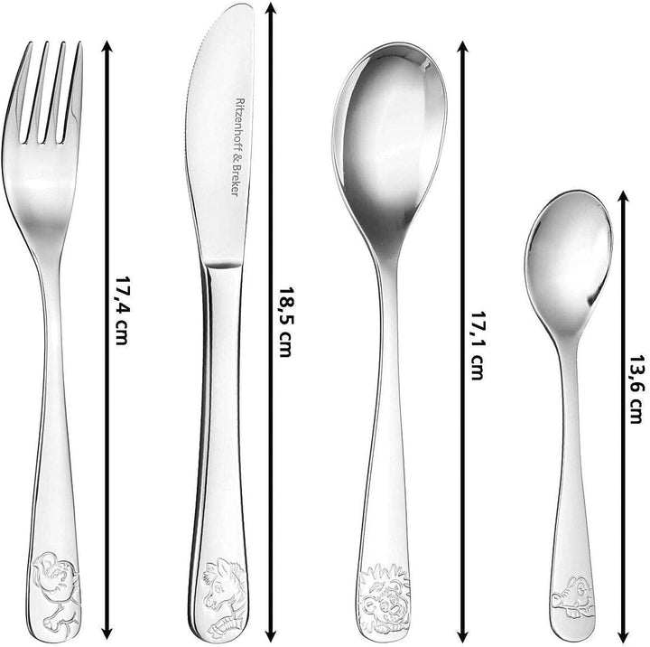 Flirt by R&B Kinderbesteck Happy Zoo, 4-teilig (1 Set)