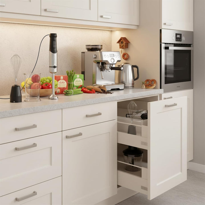 1200 Watt Stabmixer Set, Edelstahl Pürierstab für Suppen, Babybrei & Sossen | 12 Geschwindigkeitsstu
