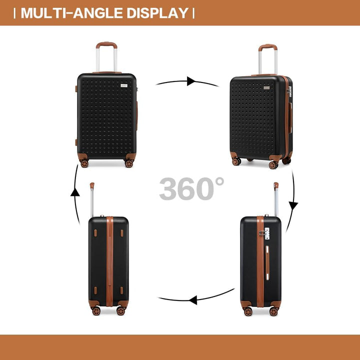 KONO Koffer Trolley Klein Hartschalenkoffer Reisekoffer von ABS Hartschalen Handgepäck mit 4 Spinner